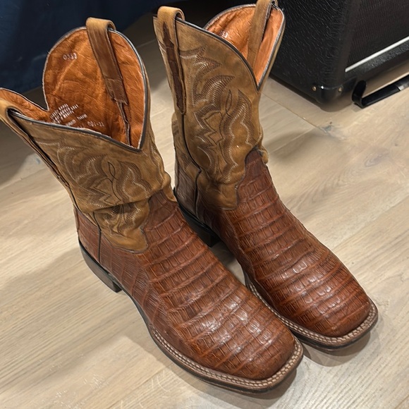 Brown Cowboy Western Boots with Square Toe - Picture 1 of 10
